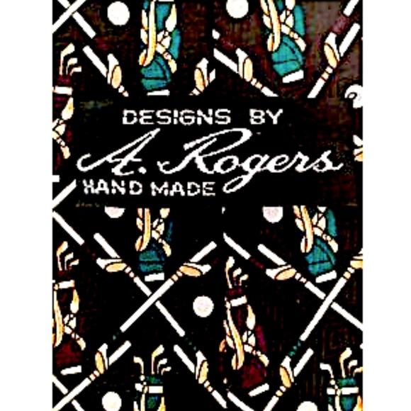 Golf Tie Gift Silk Handmade A. Rogers - Picture 5 of 8